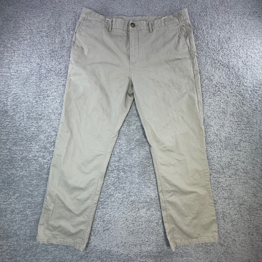 7 Diamonds Mens Straight Fit Chino Pants Tan Khaki Stretch 35x30‎ CTM 3279714